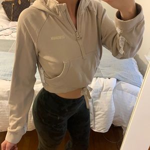 Gymshark Cropped Hoodie Tan S